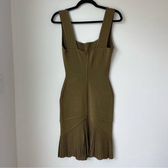Vintage Azzedine Alaïa SS 1990 Olive Green Fitted Dress Small - Picture 4 of 9